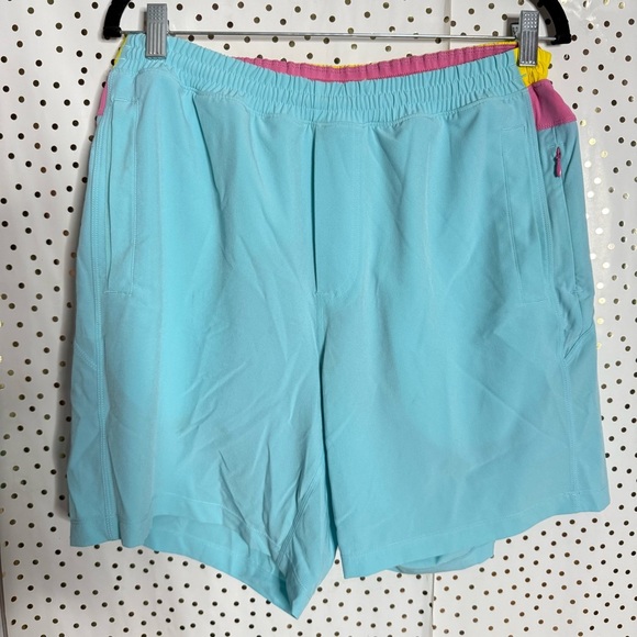 Birddogs Light Blue Athletic Shorts with Pink Accents - Picture 1 of 7